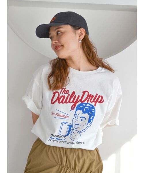 Ungrid（アングリッド）の「Dairy DripロゴTee（Tシャツ/カットソー・レディース・オレンジ/ピンク/オフホワイト・FREE）」の2枚目の写真
