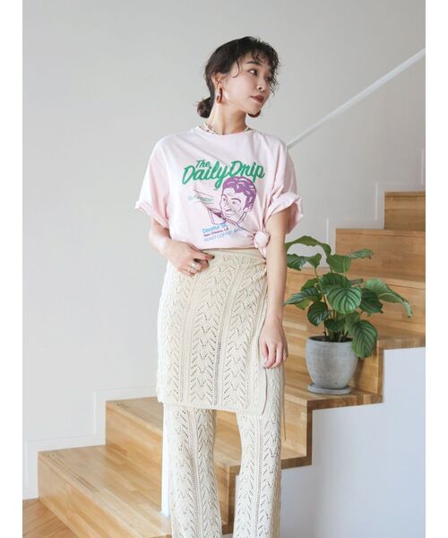 Ungrid（アングリッド）の「Dairy DripロゴTee（Tシャツ/カットソー・レディース・オレンジ/ピンク/オフホワイト・FREE）」の17枚目の写真