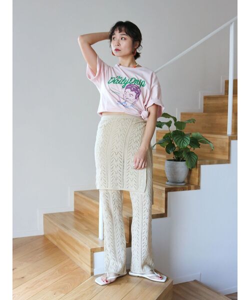 Ungrid（アングリッド）の「Dairy DripロゴTee（Tシャツ/カットソー・レディース・オレンジ/ピンク/オフホワイト・FREE）」の19枚目の写真