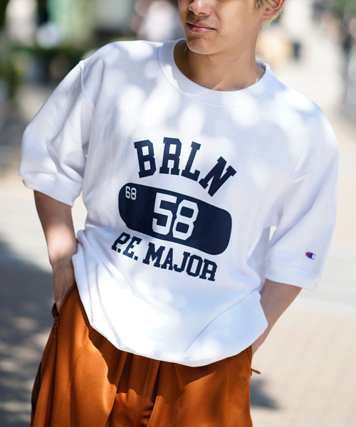 Champion(チャンピオン)の「【Champion / チャンピオン】REVERSE WEAVE HALF SLEEVE SWEAT(スウェット・メンズ・グレー/ネイビー/ホワイト・MEDIUM/LARGE/X-LARGE)」の7枚目の写真