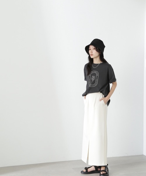 NATURAL BEAUTY BASIC(ナチュラルビューティーベーシック)の「◇サークルロゴボクシーTシャツ(Tシャツ/カットソー・レディース・ライトグリーン/チャコールグレー/オフホワイト・FREE)」の19枚目の写真