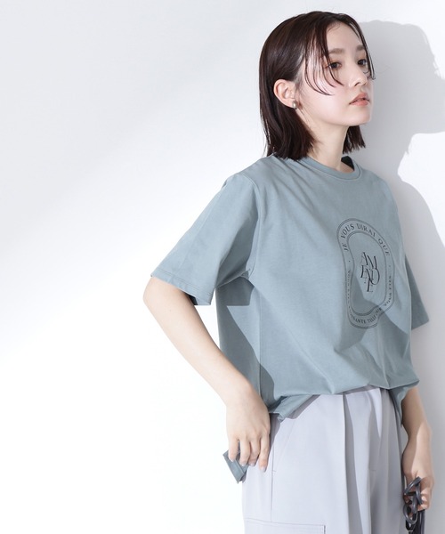 NATURAL BEAUTY BASIC(ナチュラルビューティーベーシック)の「◇サークルロゴボクシーTシャツ(Tシャツ/カットソー・レディース・ライトグリーン/チャコールグレー/オフホワイト・FREE)」の15枚目の写真
