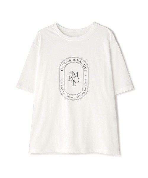 NATURAL BEAUTY BASIC(ナチュラルビューティーベーシック)の「◇サークルロゴボクシーTシャツ(Tシャツ/カットソー・レディース・ライトグリーン/チャコールグレー/オフホワイト・FREE)」の4枚目の写真