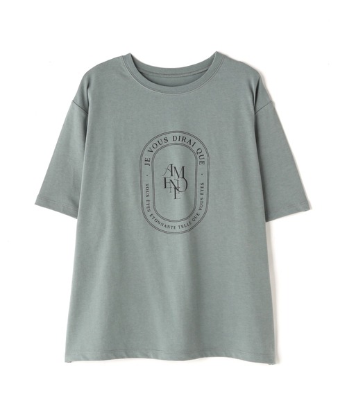 NATURAL BEAUTY BASIC(ナチュラルビューティーベーシック)の「◇サークルロゴボクシーTシャツ(Tシャツ/カットソー・レディース・ライトグリーン/チャコールグレー/オフホワイト・FREE)」の9枚目の写真