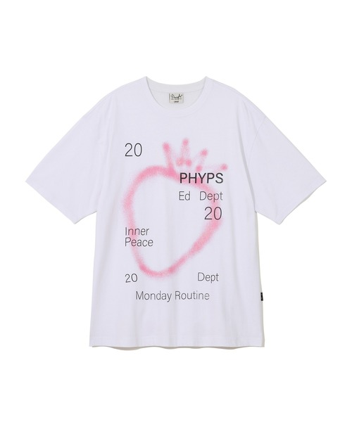 PHYPS（フィジカルエデュケーションデパートメント）の「PHYPS スプレー ビッグ ストロベリー SS（Tシャツ/カットソー・メンズ・ピンク/ブルー・L/M/S）」の3枚目の写真