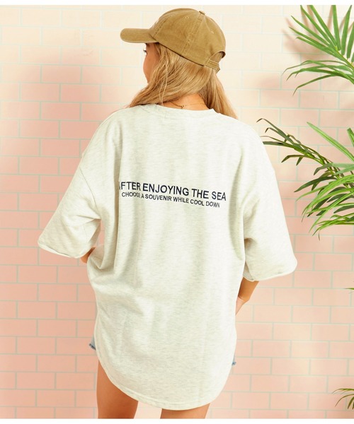 anap mimpi(アナップミンピ)の「ガーゼ裏毛 サーフ刺繍 ラウンド スウェット プルオーバー(Tシャツ/カットソー・レディース・ネイビー/キナリ・FREE)」の8枚目の写真