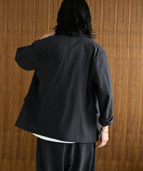 新品）吸水速乾/接触冷感EVALETシャドーチェックフィールドジャケット紺L 吸水速乾 / 接触冷感” EVALET シャドーチェック フィールド