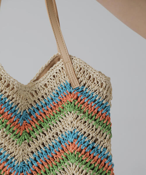 FREE'S MART（フリーズマート）の「◆ジグザグペーパートートバッグ（トートバッグ・レディース・ブルー/ベージュ・ﾌﾘ-）」の20枚目の写真