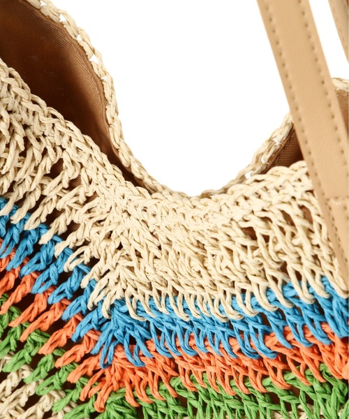 FREE'S MART（フリーズマート）の「◆ジグザグペーパートートバッグ（トートバッグ・レディース・ブルー/ベージュ・ﾌﾘ-）」の6枚目の写真