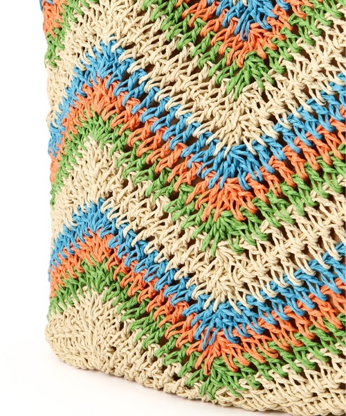 FREE'S MART（フリーズマート）の「◆ジグザグペーパートートバッグ（トートバッグ・レディース・ブルー/ベージュ・ﾌﾘ-）」の7枚目の写真