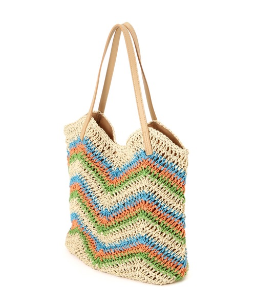 FREE'S MART（フリーズマート）の「◆ジグザグペーパートートバッグ（トートバッグ・レディース・ブルー/ベージュ・ﾌﾘ-）」の12枚目の写真