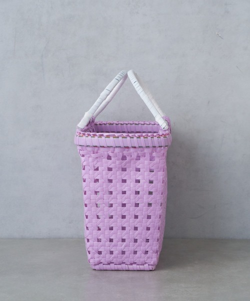 Actually（アクチュアリー）の「Lila Basket Sサイズ（かごバッグ・レディース・オレンジ/ラベンダー・フリー）」の4枚目の写真