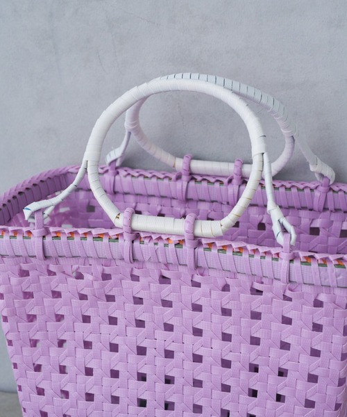 Actually（アクチュアリー）の「Lila Basket Sサイズ（かごバッグ・レディース・オレンジ/ラベンダー・フリー）」の5枚目の写真