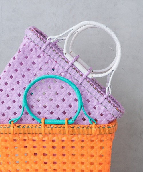 Actually（アクチュアリー）の「Lila Basket Sサイズ（かごバッグ・レディース・オレンジ/ラベンダー・フリー）」の7枚目の写真