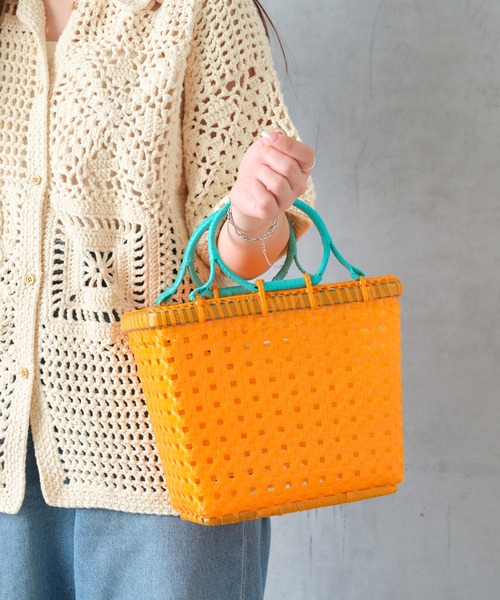 Actually（アクチュアリー）の「Lila Basket Sサイズ（かごバッグ・レディース・オレンジ/ラベンダー・フリー）」の14枚目の写真