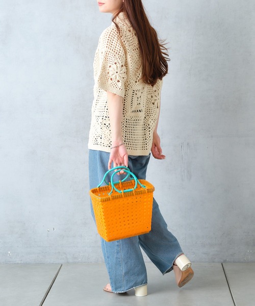 Actually（アクチュアリー）の「Lila Basket Sサイズ（かごバッグ・レディース・オレンジ/ラベンダー・フリー）」の15枚目の写真