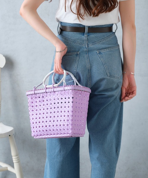 Actually（アクチュアリー）の「Lila Basket Sサイズ（かごバッグ・レディース・オレンジ/ラベンダー・フリー）」の12枚目の写真