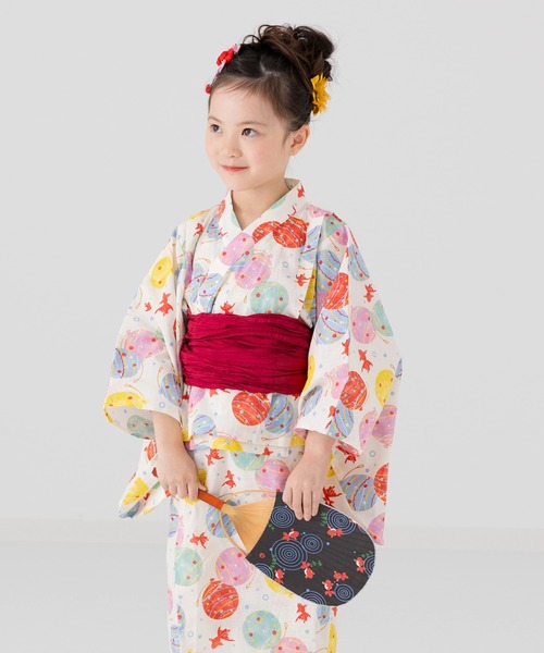 chil2(チルツー)の「浴衣 ワンピース 兵児帯セット(浴衣・キッズ・B/C/D/E/F/A・150cm/130cm/120cm/110cm/100cm/90cm/140cm)」の5枚目の写真