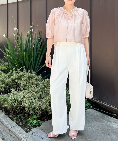 NOLLEY’S(ノーリーズ)の「ウォッシャブルツイルイージータックワイドパンツ(その他パンツ・レディース・ブラック/ネイビー/ホワイト・40/38/36/34)」の4枚目の写真