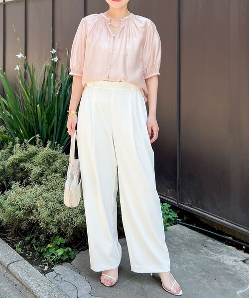 NOLLEY’S(ノーリーズ)の「ウォッシャブルツイルイージータックワイドパンツ(その他パンツ・レディース・ブラック/ネイビー/ホワイト・40/38/36/34)」の5枚目の写真