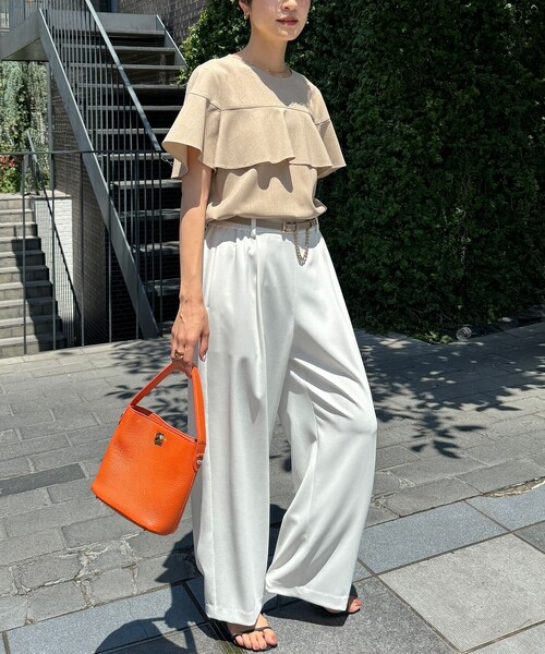 NOLLEY’S(ノーリーズ)の「ウォッシャブルツイルイージータックワイドパンツ(その他パンツ・レディース・ブラック/ネイビー/ホワイト・40/38/36/34)」の7枚目の写真