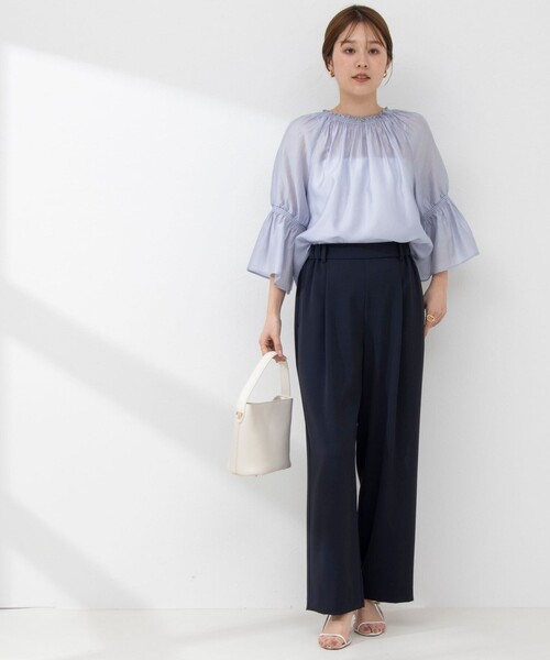 NOLLEY’S(ノーリーズ)の「ウォッシャブルツイルイージータックワイドパンツ(その他パンツ・レディース・ブラック/ネイビー/ホワイト・40/38/36/34)」の15枚目の写真