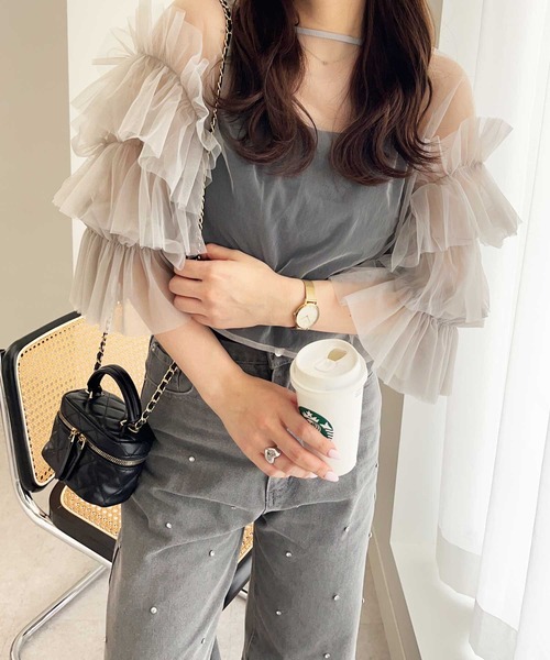 nelliy.（ネルリー）の「前後2WAYチュールブラウス（シャツ/ブラウス・レディース・アイボリー/グレー・MEDIUM）」の21枚目の写真