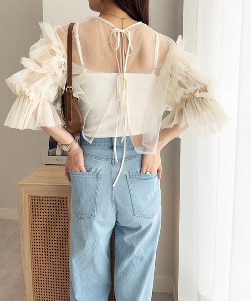 nelliy.（ネルリー）の「前後2WAYチュールブラウス（シャツ/ブラウス・レディース・アイボリー/グレー・MEDIUM）」の14枚目の写真