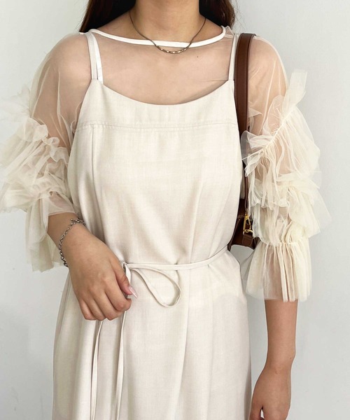 nelliy.（ネルリー）の「前後2WAYチュールブラウス（シャツ/ブラウス・レディース・アイボリー/グレー・MEDIUM）」の3枚目の写真