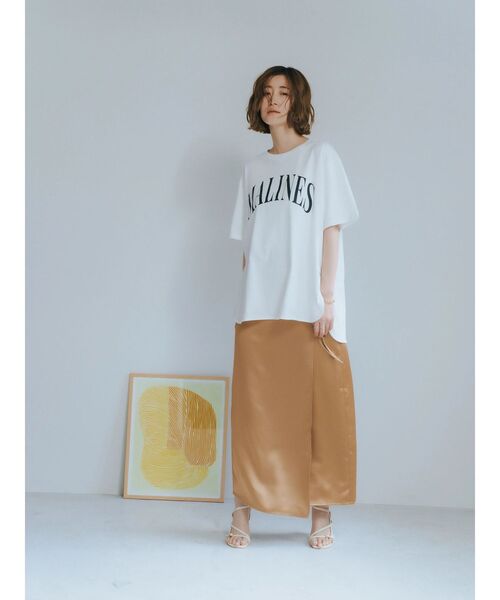 YECCA VECCA（イェッカヴェッカ）の「ラップ風サテンロングスカート（スカート・レディース・ピンクベージュ/ネイビー/キャメル・S/M）」の16枚目の写真