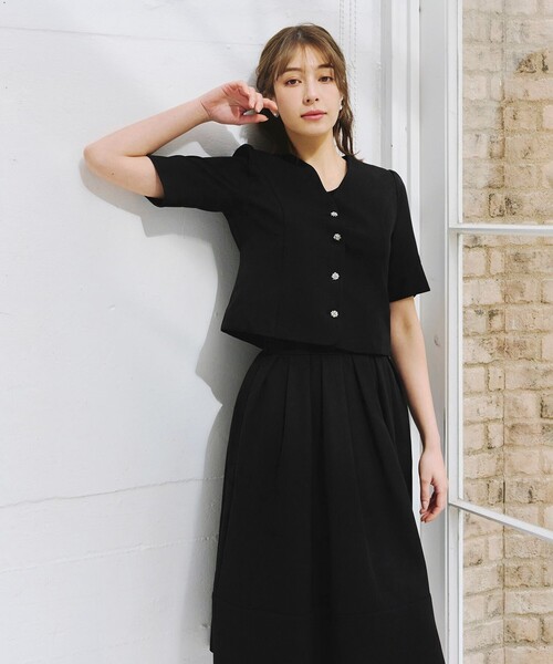 Tiaclasse（ティアクラッセ）の「リボン付きフレアスカート（スカート・レディース・ブラック/グレイッシュベージュ/ブルー・S/M/L）」の19枚目の写真