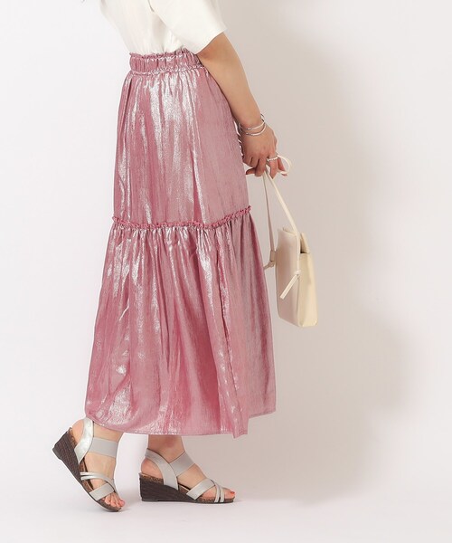 Cutie Blonde（キューティーブロンド）の「◆キラキラ箔プリント ティアードスカート（スカート・レディース・シルバー系その他/ピンク系/シルバー・00）」の14枚目の写真