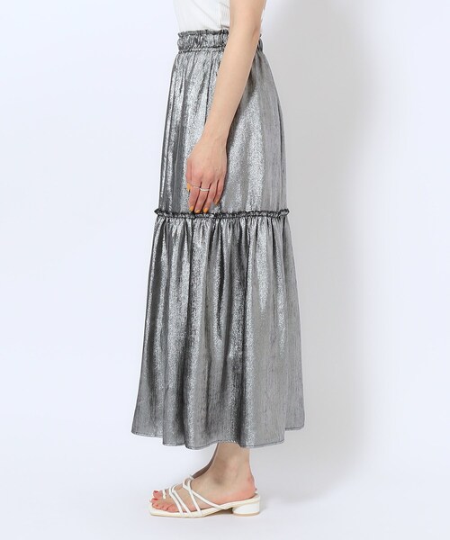 Cutie Blonde（キューティーブロンド）の「◆キラキラ箔プリント ティアードスカート（スカート・レディース・シルバー系その他/ピンク系/シルバー・00）」の18枚目の写真