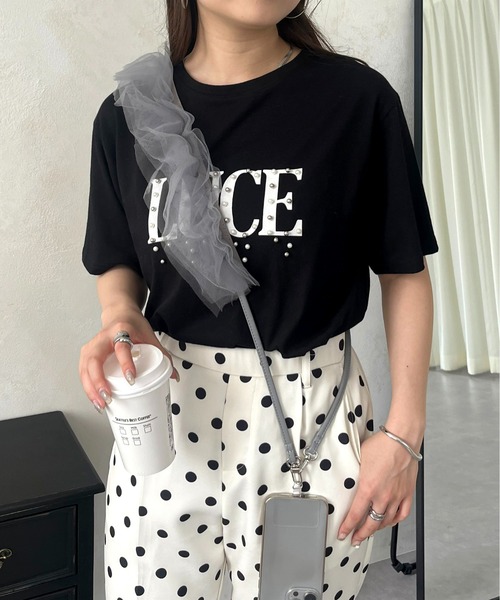 prose verse（プロズヴェール）の「チュールフリルスマホストラップ（スマホグッズ・レディース・アイボリー/グレー/ブラック・ﾌﾘ-）」の3枚目の写真