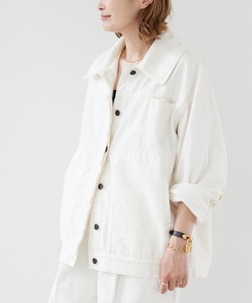 Deuxieme Classe（ドゥーズィエムクラス）の「【KALLMEYER/カルメイヤー】ELLIOTT CHORE ジャケット（デニムジャケット・レディース・ホワイト・36）」の4枚目の写真