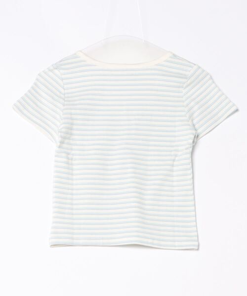 aimoha(アイモハ)の「縞柄カットソー (SS)(Tシャツ/カットソー・レディース・ピンク/ブルー・LARGE/SMALL/MEDIUM)」の3枚目の写真