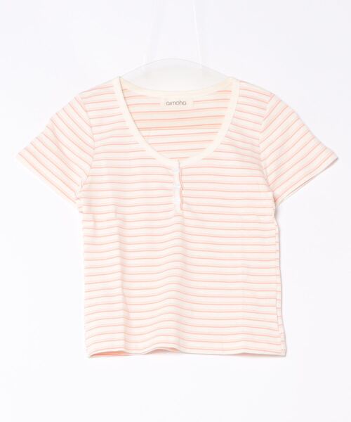 aimoha(アイモハ)の「縞柄カットソー (SS)(Tシャツ/カットソー・レディース・ピンク/ブルー・LARGE/SMALL/MEDIUM)」の15枚目の写真