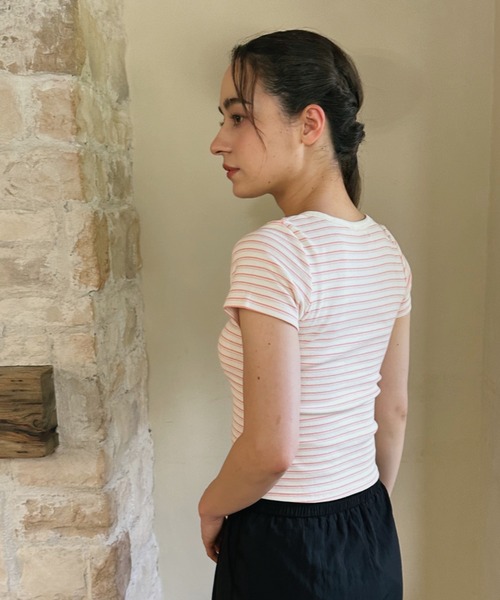 aimoha(アイモハ)の「縞柄カットソー (SS)(Tシャツ/カットソー・レディース・ピンク/ブルー・LARGE/SMALL/MEDIUM)」の21枚目の写真