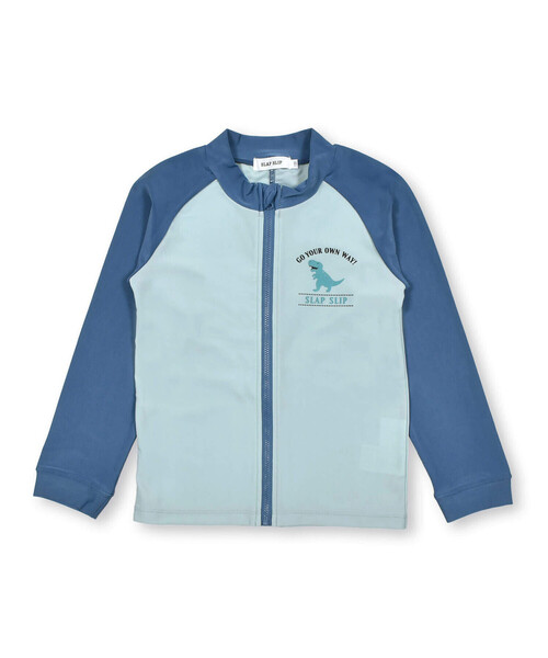 SLAP SLIP（スラップスリップ）の「【お揃い】恐竜/海のいきもの総柄ジップ付きラッシュガード(90~130cm)（ラッシュガード・キッズ・グリーン/ブルー系その他・120cm/90cm/110cm/100cm）」の18枚目の写真