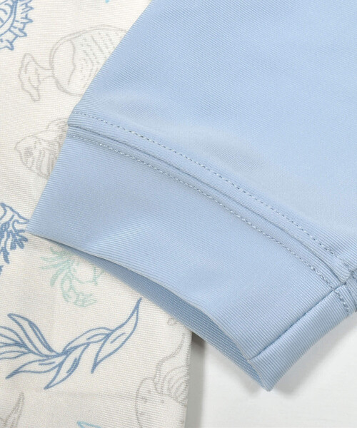 SLAP SLIP（スラップスリップ）の「【お揃い】恐竜/海のいきもの総柄ジップ付きラッシュガード(90~130cm)（ラッシュガード・キッズ・グリーン/ブルー系その他・120cm/90cm/110cm/100cm）」の6枚目の写真