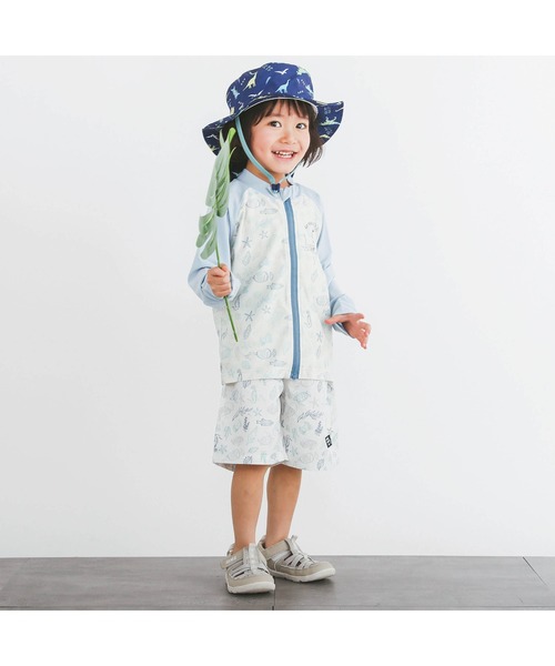 SLAP SLIP（スラップスリップ）の「【お揃い】恐竜/海のいきもの総柄ジップ付きラッシュガード(90~130cm)（ラッシュガード・キッズ・グリーン/ブルー系その他・120cm/90cm/110cm/100cm）」の22枚目の写真