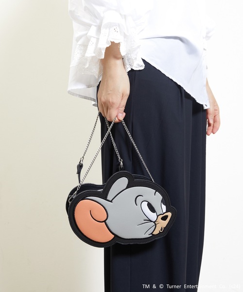 Tom&Jerry(トムアンドジェリー)の「FLAPPER フラッパー:トムとジェリー /トム ジェリー タフィー フェイスダイカットショルダー(ショルダーバッグ・レディース・ブラウン/ライトグレー/グレー・FREE)」の5枚目の写真