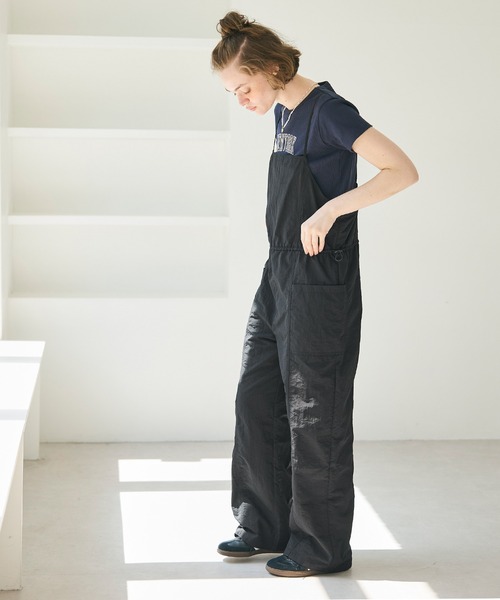 coca(coca)(コカ)の「ナイロンタッサーサロペット(サロペット/オーバーオール・レディース・ブラック/アイボリー・L/M)」の3枚目の写真