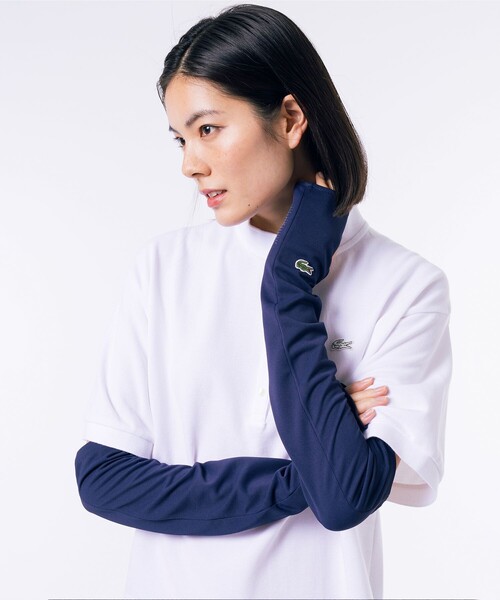 LACOSTE（ラコステ）の「ウィメンズUVアームカバー（手袋・レディース・ネイビー/ホワイト/ブラック/ピンクベージュ/グレー・FREE）」の5枚目の写真