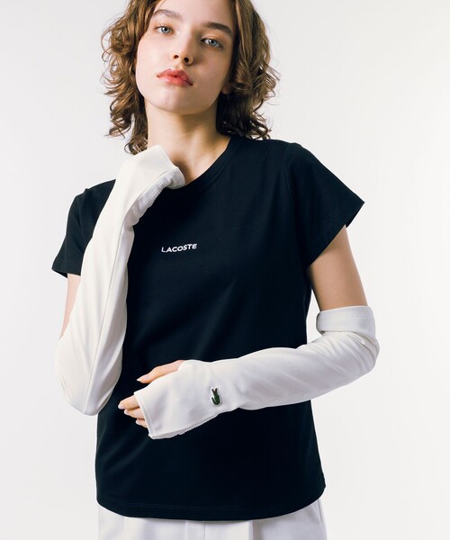 LACOSTE（ラコステ）の「ウィメンズUVアームカバー（手袋・レディース・ネイビー/ホワイト/ブラック/ピンクベージュ/グレー・FREE）」の2枚目の写真