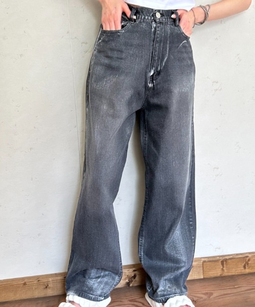 Per sist ence(パーシエンス)の「箔加工デニムパンツ(デニムパンツ・レディース・ライトブルー/ブラック/ブルー・FREE)」の21枚目の写真