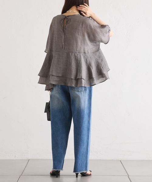 ラミー2枚重ねペプラムブラウス（シャツ/ブラウス）｜PUAL CE CIN