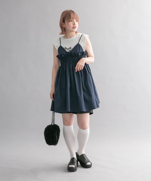 KBF シャーリングミニワンピース KBF｜2WAYシャーリングミニワンピース | Rakuten Fashion(楽天