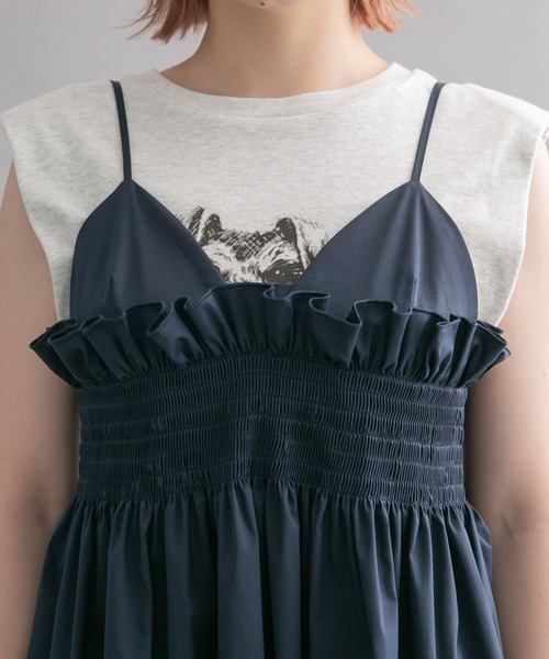 KBF（ケイビーエフ）の「シャーリングミニワンピース（ワンピース・レディース・オフホワイト/ベージュ/ネイビー・ONE）」の18枚目の写真