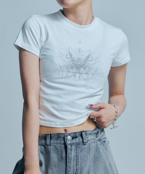 led.tokyo(レッドトウキョウ)の「【led.tokyo】プリントフィットTEE(Tシャツ/カットソー・レディース・ホワイト/ブラック・FREE)」の14枚目の写真